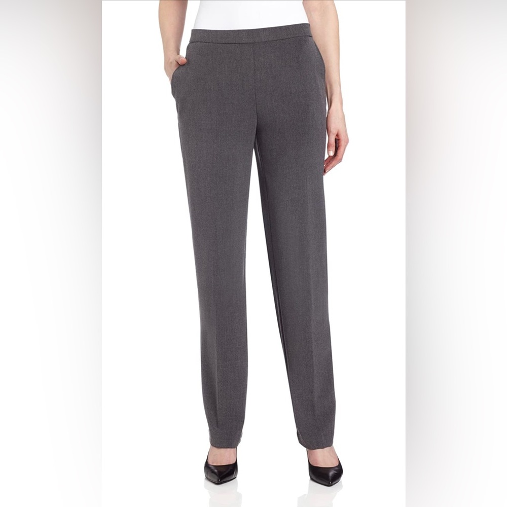 Size 14 gray pleated work pants straight cut Briggs New York